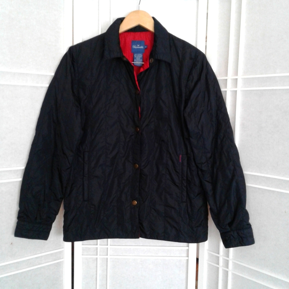 Faconnable Black Jacket with Red Lining
